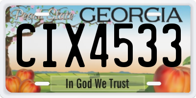 GA license plate CIX4533