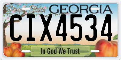 GA license plate CIX4534