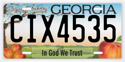 GA license plate CIX4535