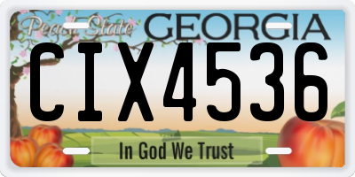 GA license plate CIX4536