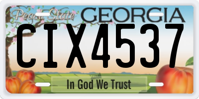 GA license plate CIX4537