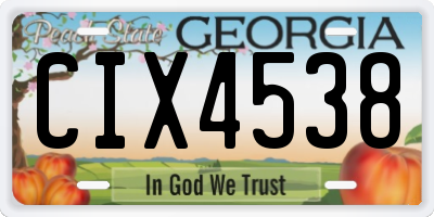 GA license plate CIX4538