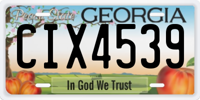 GA license plate CIX4539