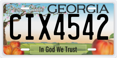 GA license plate CIX4542