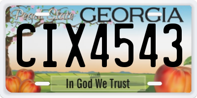 GA license plate CIX4543