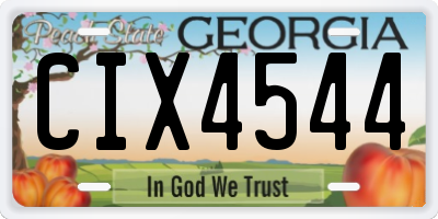 GA license plate CIX4544
