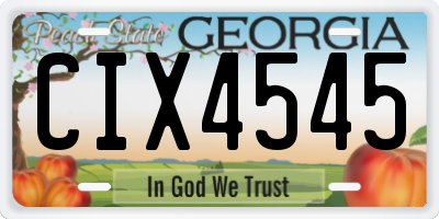 GA license plate CIX4545