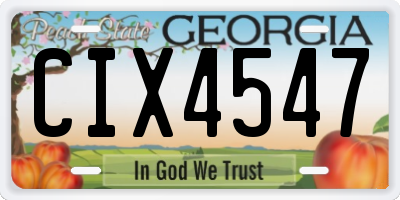 GA license plate CIX4547