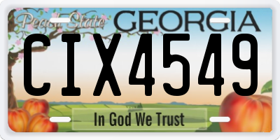 GA license plate CIX4549