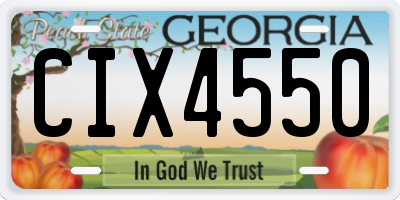 GA license plate CIX4550