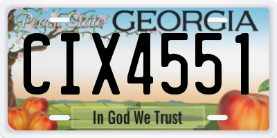 GA license plate CIX4551