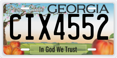 GA license plate CIX4552