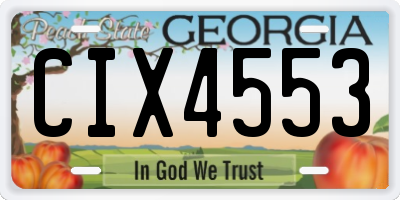 GA license plate CIX4553