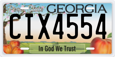 GA license plate CIX4554