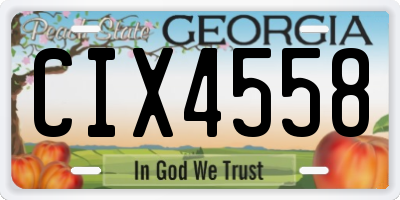 GA license plate CIX4558