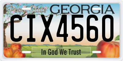 GA license plate CIX4560