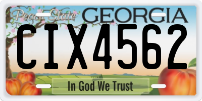 GA license plate CIX4562