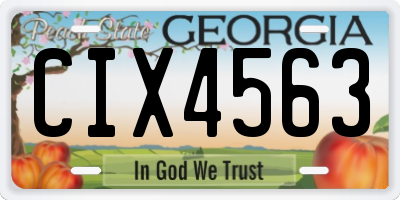 GA license plate CIX4563