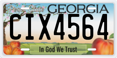 GA license plate CIX4564