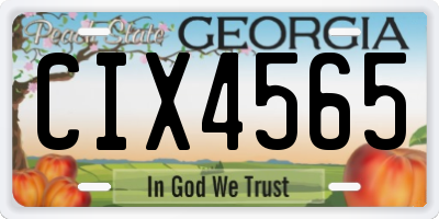 GA license plate CIX4565
