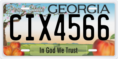 GA license plate CIX4566
