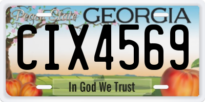 GA license plate CIX4569