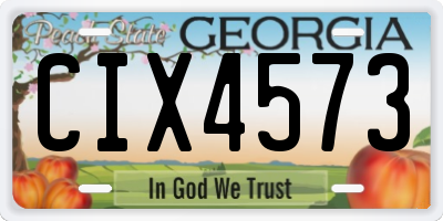 GA license plate CIX4573