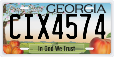 GA license plate CIX4574
