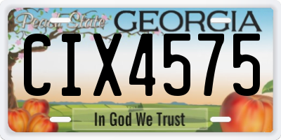 GA license plate CIX4575
