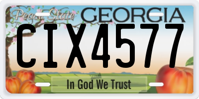 GA license plate CIX4577