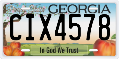 GA license plate CIX4578