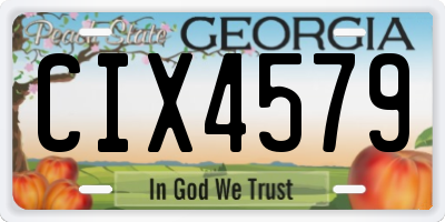 GA license plate CIX4579
