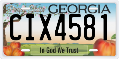 GA license plate CIX4581