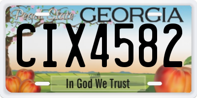 GA license plate CIX4582