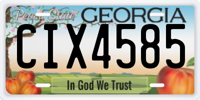 GA license plate CIX4585