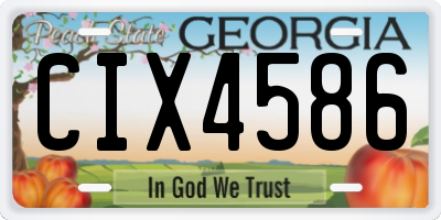 GA license plate CIX4586