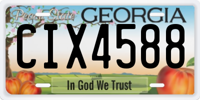 GA license plate CIX4588