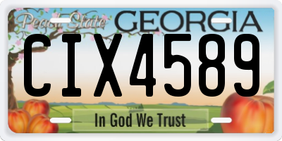 GA license plate CIX4589