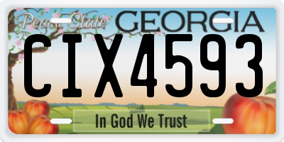 GA license plate CIX4593