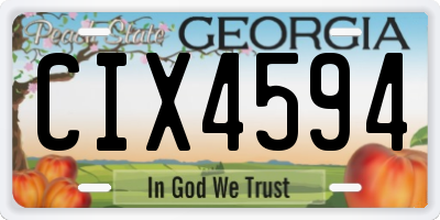 GA license plate CIX4594