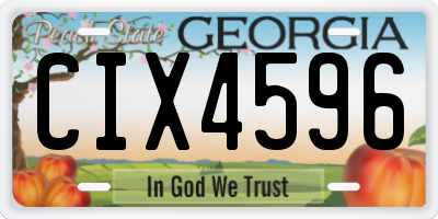 GA license plate CIX4596