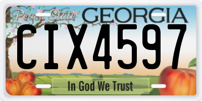 GA license plate CIX4597