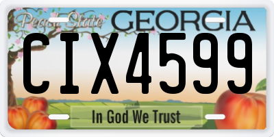 GA license plate CIX4599