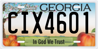 GA license plate CIX4601