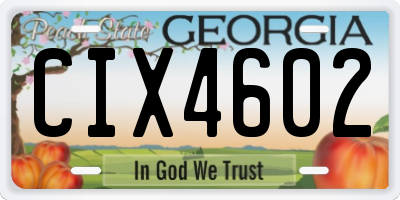 GA license plate CIX4602