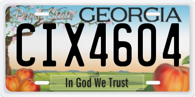 GA license plate CIX4604