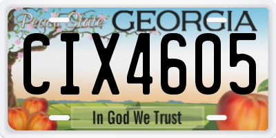 GA license plate CIX4605
