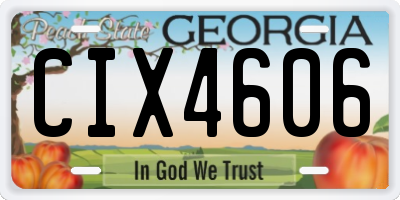 GA license plate CIX4606