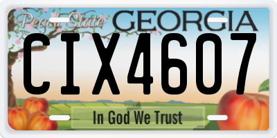 GA license plate CIX4607