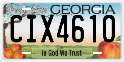 GA license plate CIX4610